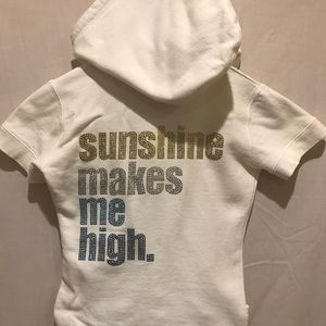 VS Pink White Rhinestone zip hoodie